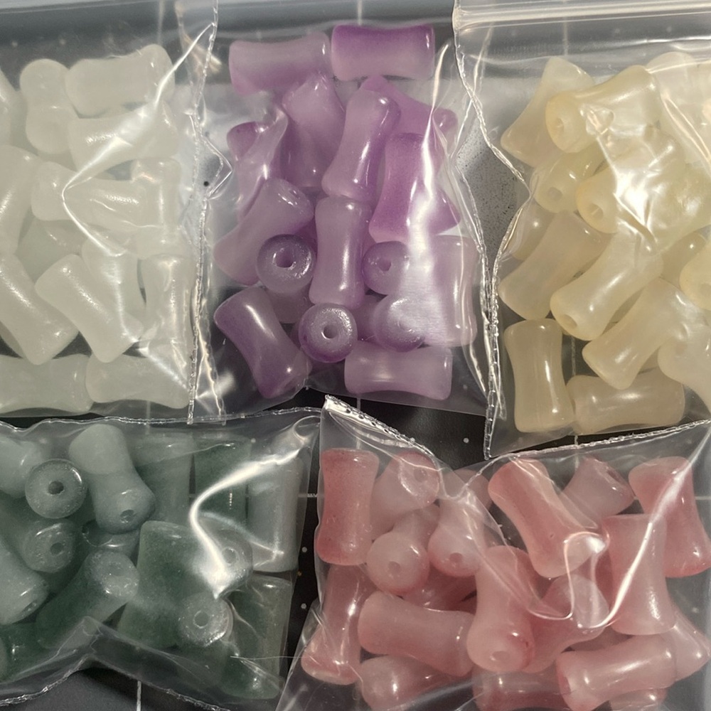 Bamboo Glass 12x6mm Bead (20)